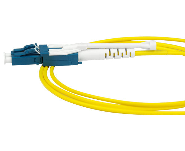 Switchable Uniboot Fiber Optic Patch Cable, Pull/Push, LC to LC, Single Mode 9/125, Duplex, 15 Meter
