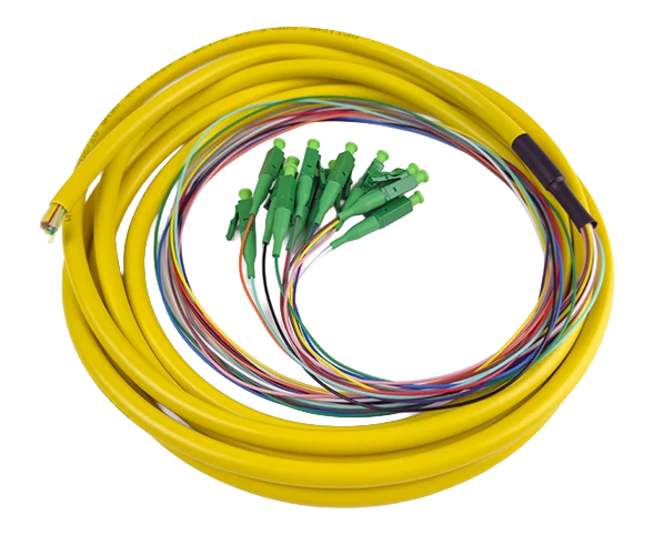 LC/APC, 12 Fiber Single Mode Pigtail, 9/125, Jacketed, 3M