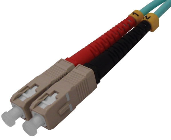 Fiber Optic Patch Cable, LC to SC, 10 Gig Multimode 50/125 OM3, Duplex - 4m