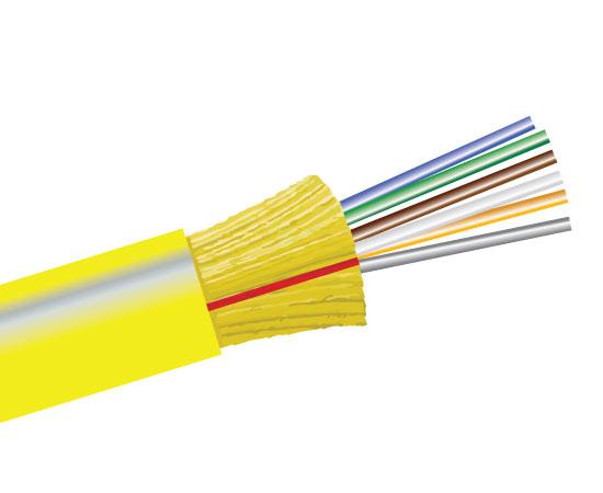 Fiber Optic Cable, 6 Strand, Single Mode, 9/125, Indoor Distribution, Riser