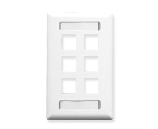 FACEPLATE, ID, 1-GANG, 6-PORT