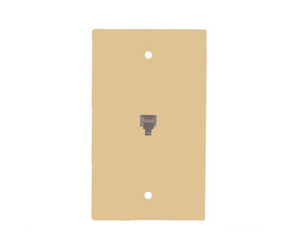 RJ11 Preloaded Telephone Wall Plate, 1 or 2-Port, 4 or 6 Conductor, Flush Mount, Punchdown - Available in 2 Colors