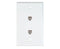 RJ11 Wall Plate With Telephone Jack - 2-Port, 4 or 6 Conductor, Flush Mount, Punchdown - Available in 2 Colors - Front