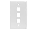 ICC Faceplate, Flat, 1-Gang, 3-Port - White