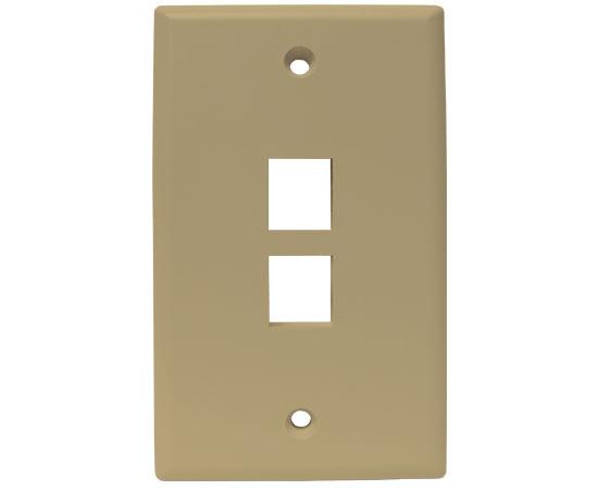 MIG+ Wall Plate, High Density 2 Ports - Almond