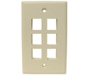 MIG+ Wall Plate, High Density 6 Ports - Ivory