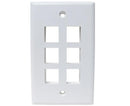 MIG+ Wall Plate, High Density 6 Ports -  White