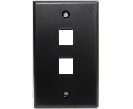 MIG+ Wall Plate, High Density 2 Ports - Black