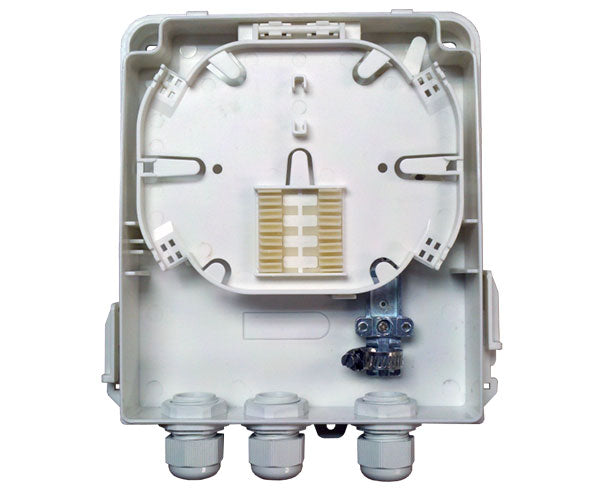FTTH Wall Mount Plastic Fiber Distribution Unit, Up to 8 Ports, Up to 12 Splices