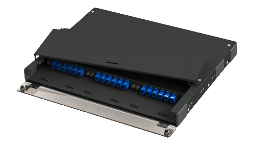 Fiber Patch and Splice Panel, Slide-Out, 1U, 3 Adapter Panel Capacity