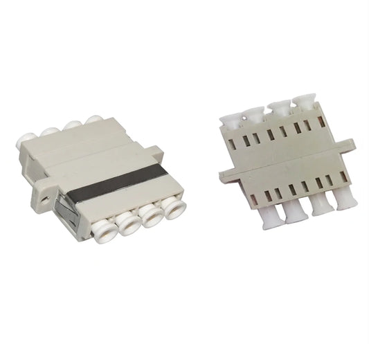 Fiber Optic Adapter, Multimode, LC/UPC Quad Adapter with Flanges