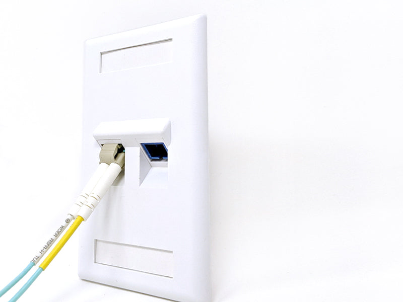 Keystone Wall Plate w/ ID Window, Single-Gang, Angled - 1 Port, 2 Port, 4 Port