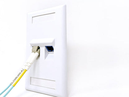 Keystone Wall Plate w/ ID Window, Single-Gang, Angled - 1 Port, 2 Port, 4 Port