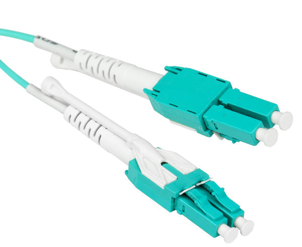 Switchable Uniboot Fiber Patch Cable Pull/Push, LC to LC, Duplex, 10 Gig Multimode 50/125 OM4 - 3M