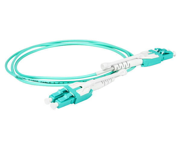 Switchable Uniboot Fiber Patch Cable Pull/Push, LC to LC, Duplex, 10 Gig Multimode 50/125 OM4 - 3M