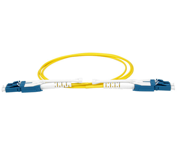 Switchable Uniboot Fiber Optic Patch Cable, Pull/Push, LC to LC, Single Mode 9/125, Duplex, 15 Meter