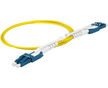 Switchable Uniboot Fiber Optic Patch Cable, Pull/Push, LC to LC, Single Mode 9/125, Duplex, 15 Meter