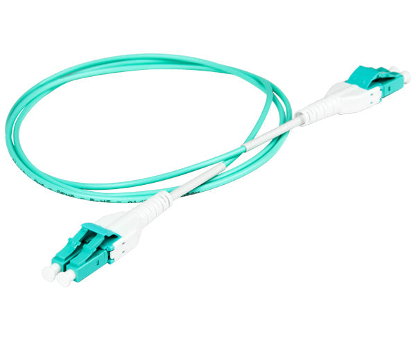 Uniboot Duplex Fiber Optic Patch Cable, LC to LC, 10 Gig Multimode 50/125 OM3 (2 Meter)