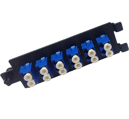 High Density Fiber Adapter Panel, Single Mode, 6 LC Duplex Couplers