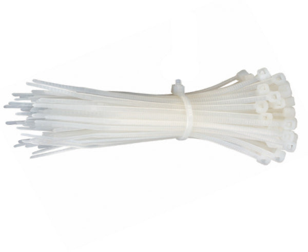 6" Cable Ties, 40lbs, clear, 100 pack
