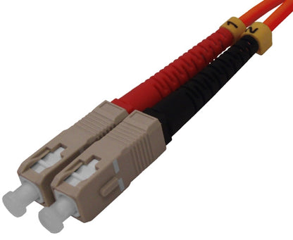 Fiber Optic Patch Cable, SC to ST, Multimode 62.5/125 OM1, Duplex, 7M