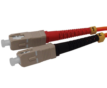 Fiber Optic Patch Cable, SC to ST, Multimode 62.5/125 OM1, Duplex, 15M
