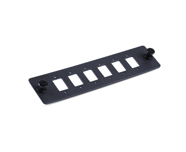 6-Port Blank Fiber Adapter Panel - Compatible with Duplex LC or Simplex SC Couplers (Screw Mounts Included)