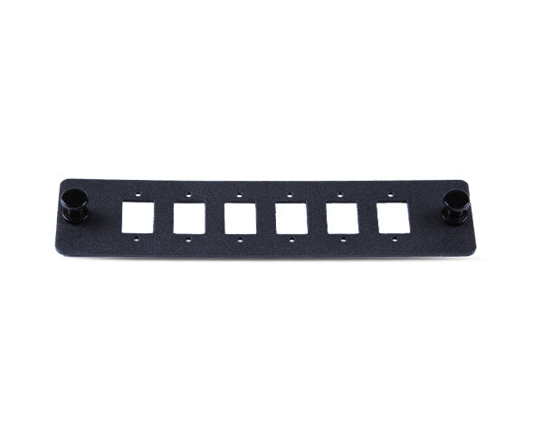 6-Port Blank Fiber Adapter Panel - Compatible with Duplex LC or Simplex SC Couplers (Screw Mounts Included)