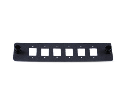6-Port Blank Fiber Adapter Panel - Compatible with Duplex LC or Simplex SC Couplers (Screw Mounts Included)
