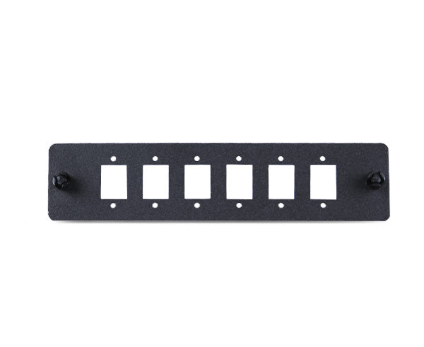 6-Port Blank Fiber Adapter Panel - Compatible with Duplex LC or Simplex SC Couplers (Screw Mounts Included)