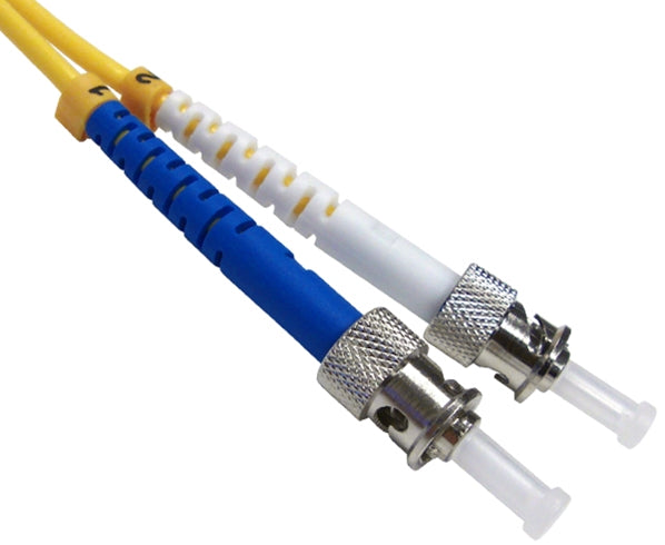 Fiber Optic Patch Cable, ST to ST, Single Mode 9/125, Duplex - 15m