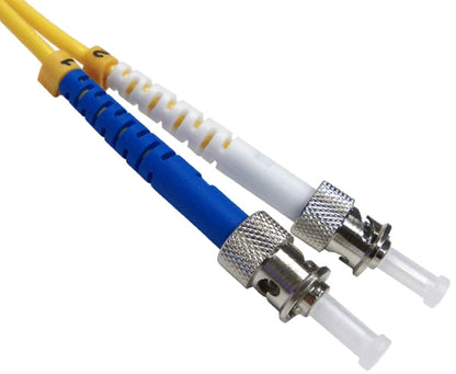 Fiber Optic Patch Cable, ST to ST, Single Mode 9/125, Duplex - 15m