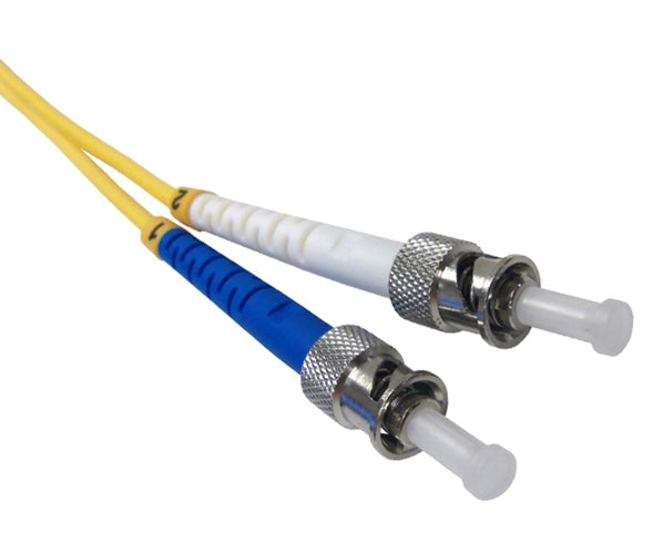 Fiber Optic Patch Cable, ST to ST, Single Mode 9/125, Duplex - 15m