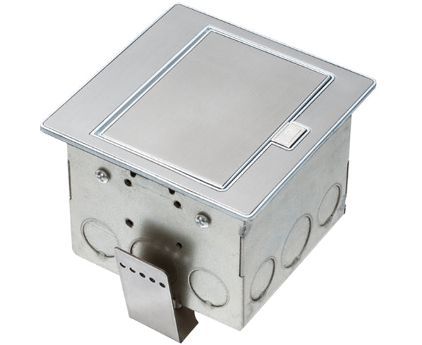 Power Outlet Countertop Box Kits w/ 2 USB Ports & Stainless Steel Color Trapdoor Covers 20A Duplex TR Receptacles