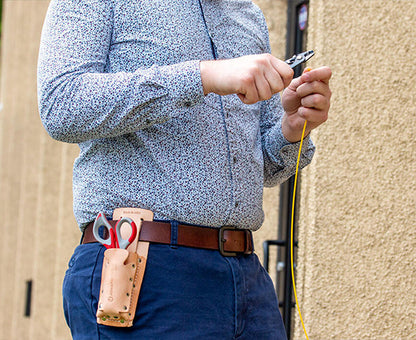 Leather 2 Pocket Tool Pouch for cable installation - Primus Cable