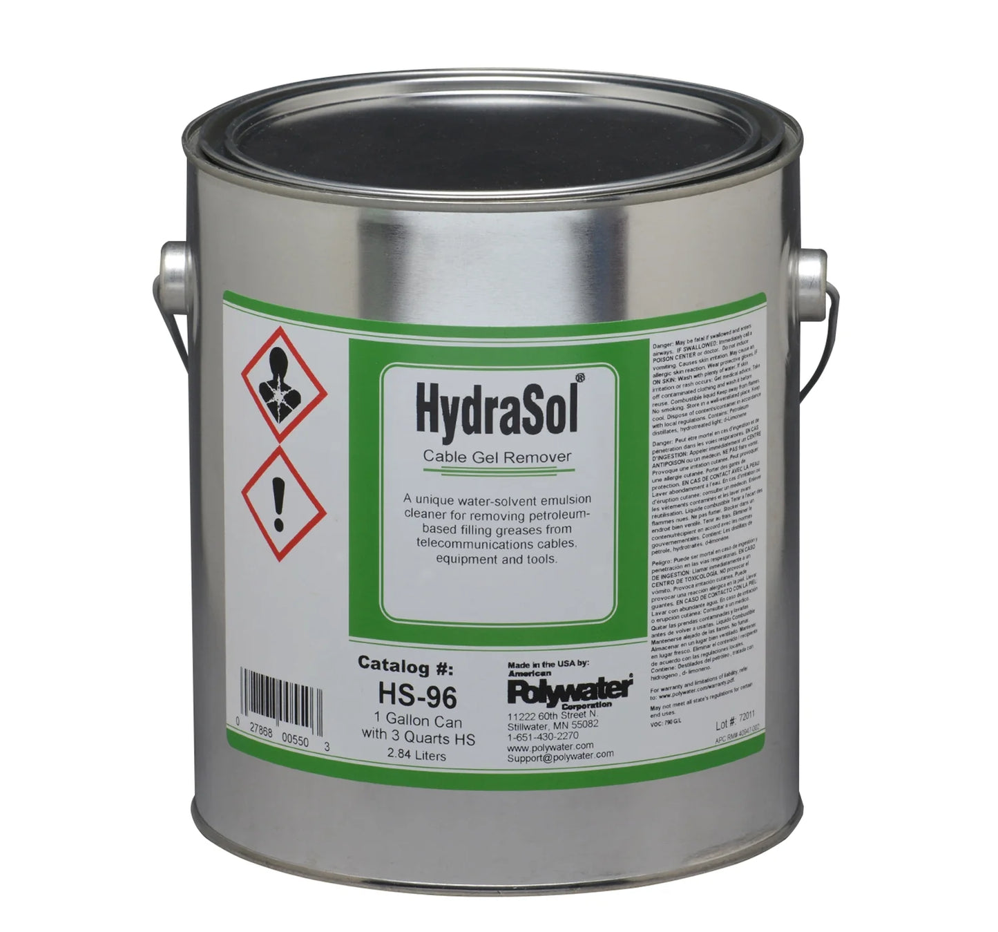 Polywater® HydraSol® Cable Gel Remover, SPLICE PREPARATION CLEANERS