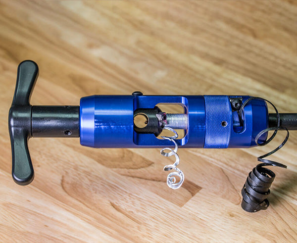 Hardline Coring and Stripping Tool - ½", ⅝", ¾", ⅞" - Core debris from use - Primus Cable