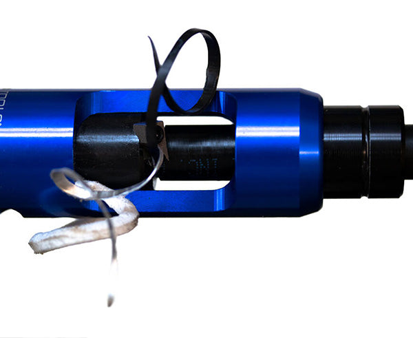 Hardline Strip & Core Tool - Close up of stripping shavings