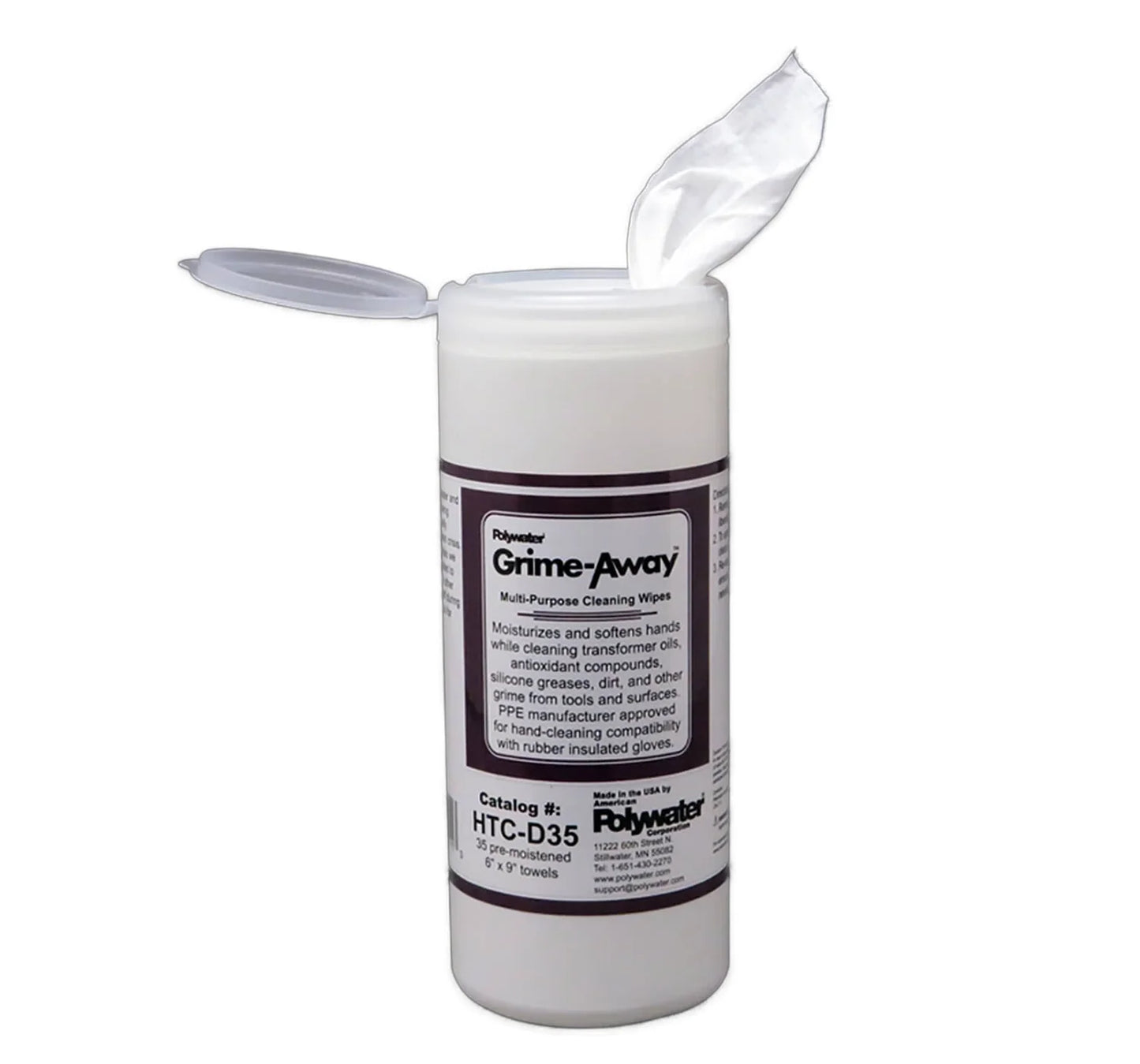 Polywater® Grime-Away™ Cleaning Wipes, TOOL AND HAND CLEANER
