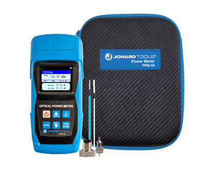 Fiber Optic Power Meter with Data Storage (-50 to +26 dBm) and FC/SC/LC Adapters | FPM-55