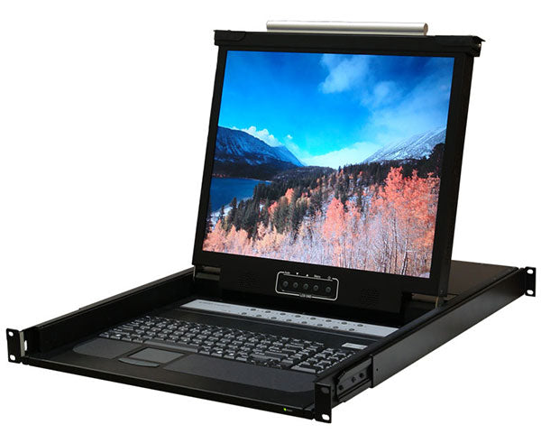Network Rack, KVM Console LCD, 16 Port, 1U, 22.9" Depth 1 of 9