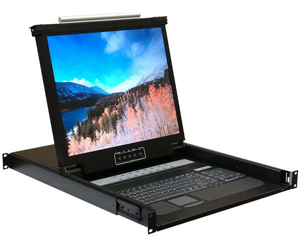 Network Rack, KVM Console LCD, 16 Port, 1U, 22.9" Depth 2 of 9