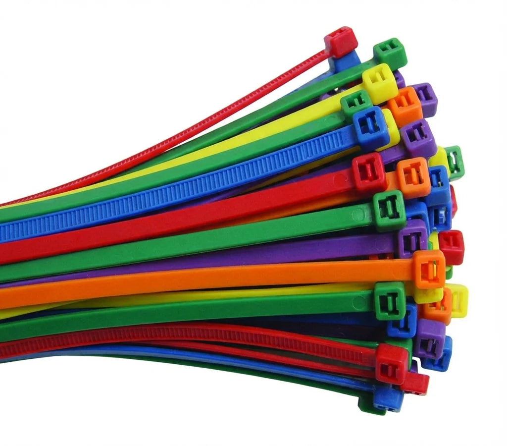 Colored Cable Ties, 4", 5", 7", 8", 11", 14" 100 pack