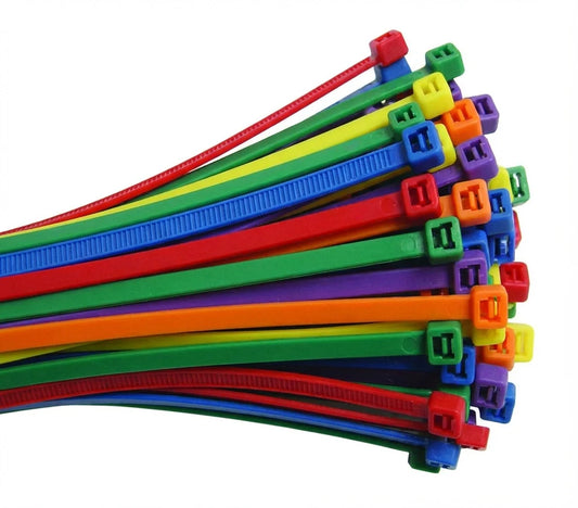 Colored Cable Ties, 4", 5", 7", 8", 11", 14" 100 pack