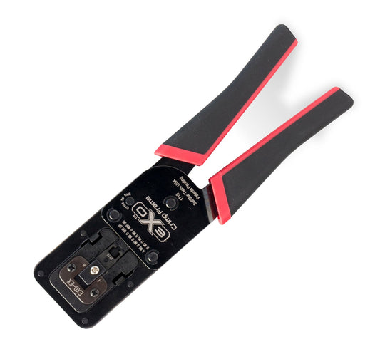 EXO™ Crimping Tool with EXO-EX Die™ - Black and Red Handles - Black Oxide Finish - Primus Cable
