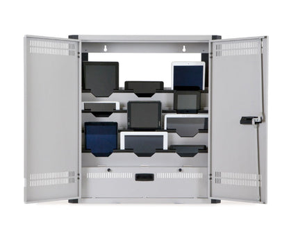 Wall Mount Charging Station - Loaded with Multiple tablets - Open View