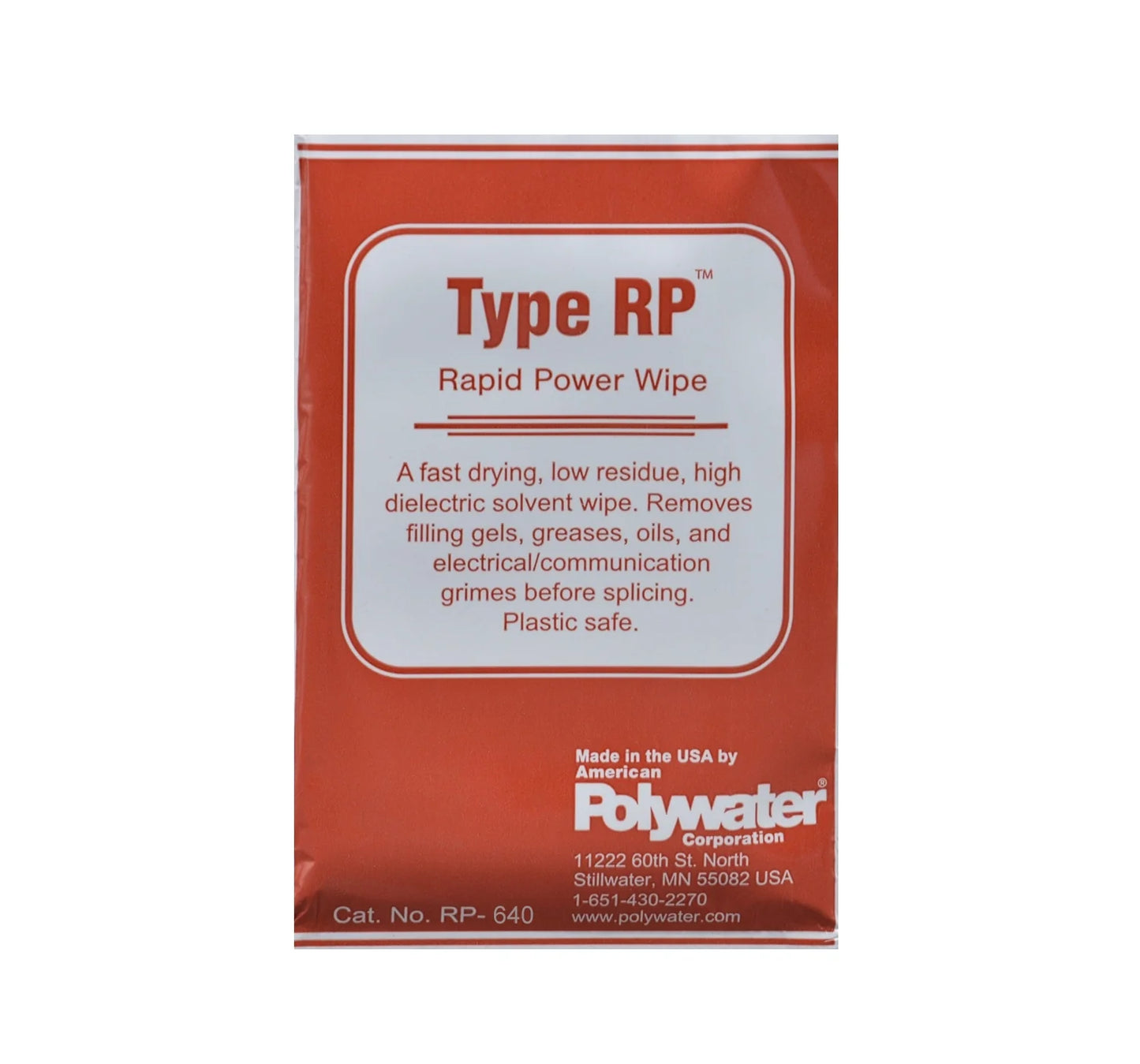 Polywater® Type RP™ Fast-Evaporating Cable Cleaner, FIBER OPTIC CABLE CLEANERS