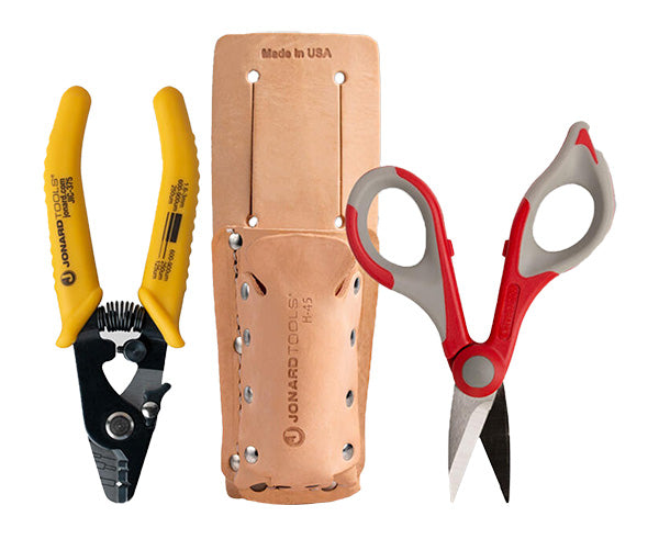 Fiber Stripper & Kevlar® Shears Kit, Leather Pouch