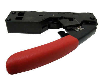 Tele-Titan Modular Plug Coax Crimping Tool, for RJ45 (8x8), RJ12 (6x6), RJ11 (6x4) Cables - Top view of handle - Primus Cable