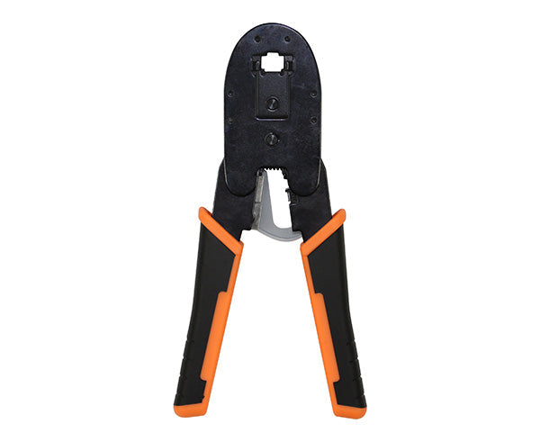 Crimping Tool with Ratchet for RJ45/RJ12/RJ11 Connectors - Orange and Black - Primus Cable Hand Tools